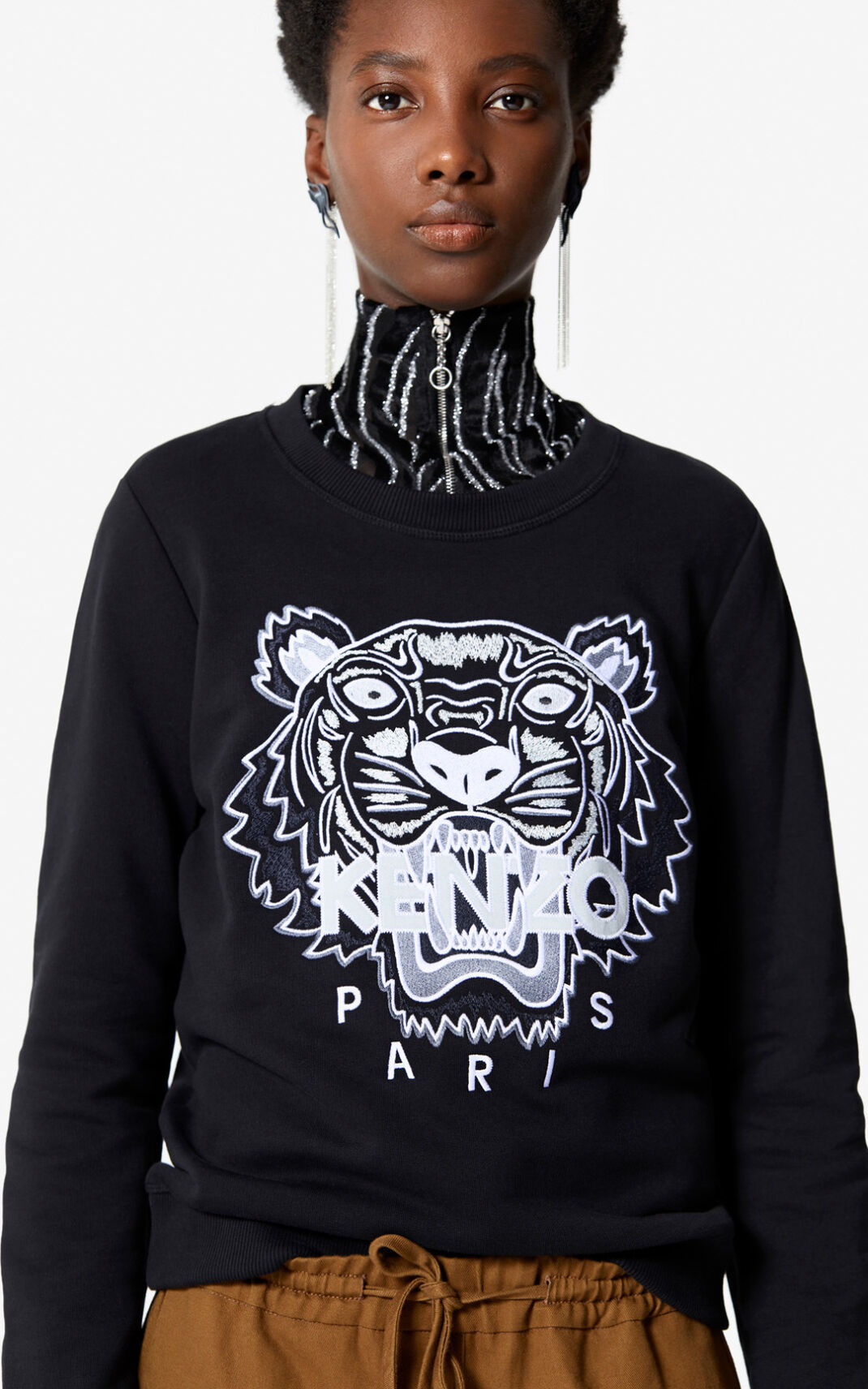 Kenzo Tiger Sudadera Mujer Negras | 1570428-QF